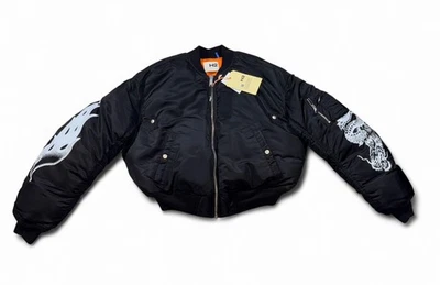 Chaqueta de bombardero reversible H&M x Heron Preston negra/naranja para hombre [talla: S] nueva con etiquetas Foto 1 de 3