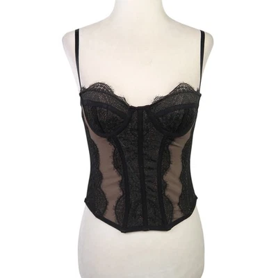 Out From Under Urban Outfitters Black Lace Corset Bustier Top S - Image 1 of 4