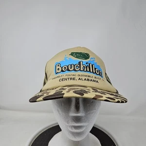 Vintage Bouchillon Hat Cap Snap Back Camo Mesh Trucker Fishing Mens Centre Alaba - Picture 1 of 7