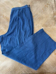 Talbots Blue Straight Leg Sz 16 Pants Elastic Waist 36” Inseam 27.5” High Rise - Picture 1 of 7