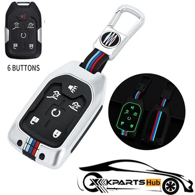 For 2015-2020 Chevy Tahoe Suburban Zinc Alloy Smart Key Fob Case Cover 6 Button - Image 1 of 4