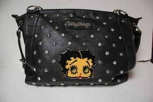 Betty Boop Real Leather Handbag/Purse 2012 King Features Cloisonne Face EXC++ - Picture 1 of 9