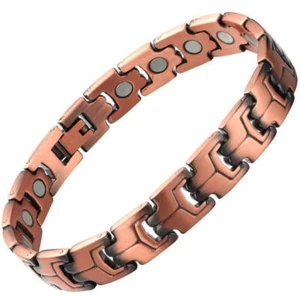 Pulsera magnética de cobre rojo puro cobre liso para mujeres y hombres diseño unisex - Imagen 1 de 5