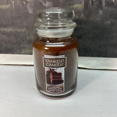 YANKEE CANDLE Chocolate Capa Pastel Grande 22 OZ Tarro Vela Nuevo Foto 1 de 4