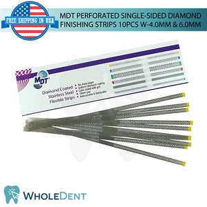 Strisce di finitura diamantate monofacciale forate MDT dentali 10 pezzi contorni denti - Foto 1 di 15