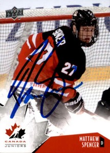 Matthew Spencer Signed 15/16 Upper Deck Canada Juniors card Tampa Bay Lightning
