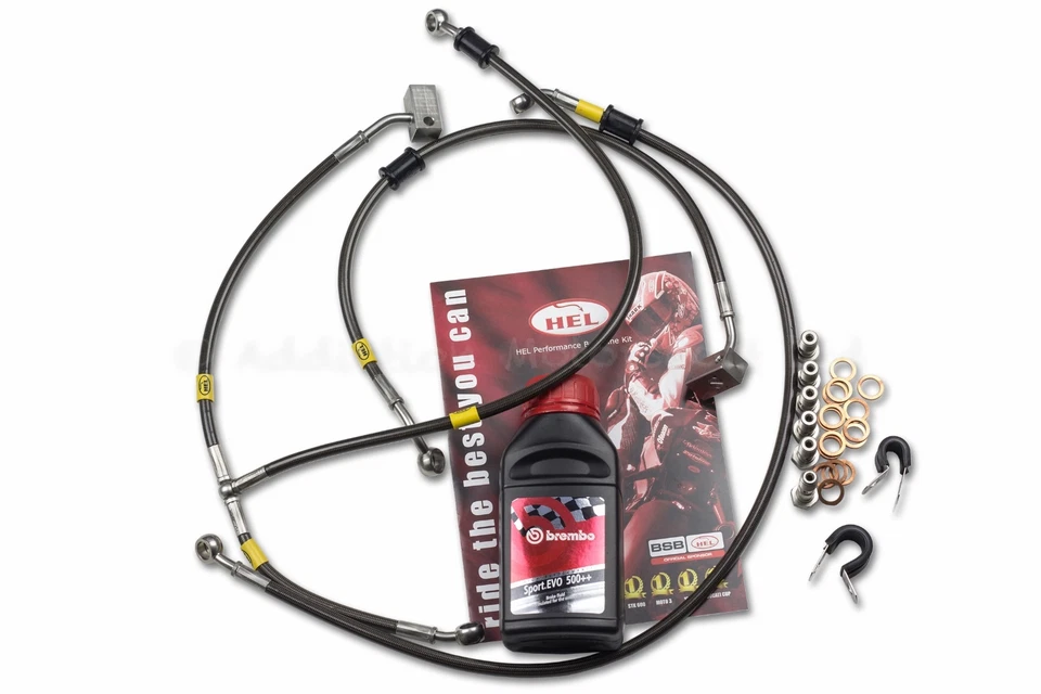 Líneas de freno delanteras/traseras ABS Honda CBR600RR 09-17 Hel Performance + líquido Brembo Foto 1 de 1