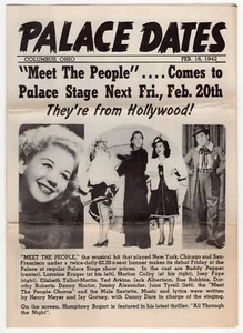 1942 "PALACE DATES" Stage/Entertainment Brochure (Columbus, Ohio) - Picture 1 of 4