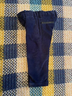 Pantalones de terciopelo azul marino Little Marc Jacobs ribete satinado talla 3 Foto 1 de 4