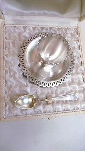 Cofanetto Di Cocco E Cucchiaio In Metallo Argentato JS CO STERLING - Foto 1 di 6