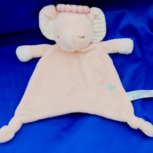Douglas Baby Pink Elephant Soother Lovey Plush Teether 9" Knotted Floral Striped - Picture 1 of 5