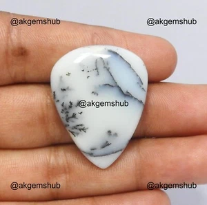 33.00 Cts Natural Dendrite Opal Bracelet Making Pear Cabochon 33x25x6 mm - Picture 1 of 8
