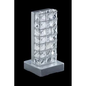 LUMETTO LAMPADA DA COMODINO DESIGN MODERNA IN CRISTALLO ARGENTO - Foto 1 di 1