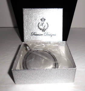 New Old Stock Premier Designs Jewelry Large Silver STYLIN Pendant 2" Wide In Box - Picture 1 of 7