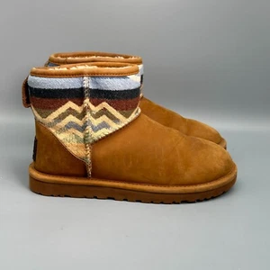 UGG Pendleton kurze Damen 6 braune Leder Stiefelette runde Spitze Freizeit Outdoor - Bild 1 von 10