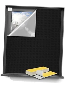 50"x57" Portableout Curtains, Blinds for Windows with Hook & 57"W x 50"H Black - Picture 1 of 7