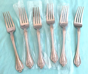 Neu Boutonniere 6 Salatgabeln Edelstahl Besteck 7" - Bild 1 von 4