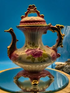 Vintage Ironstone Large Teapot Roses Pink 1990' Staffordshire - Picture 1 of 12