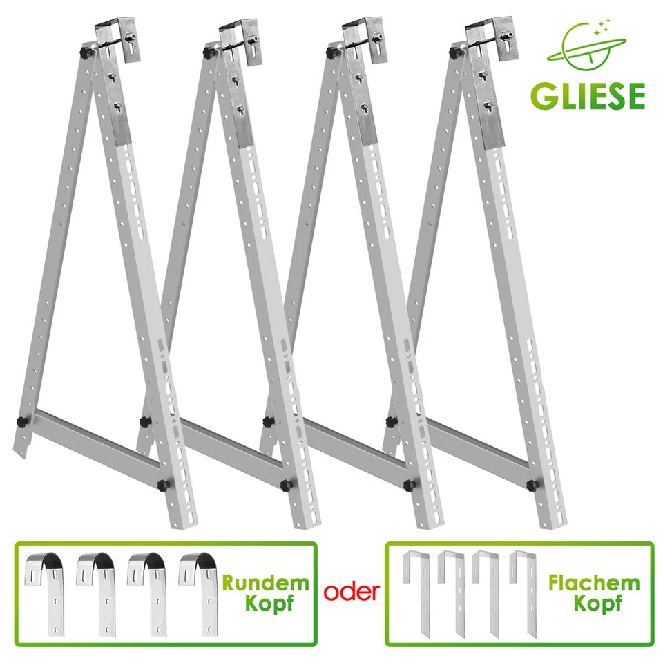 Balkonkraftwerk PV Halterung 114/118CM Solarmodul Balkonhaken 0-90°Aufständerung - Bild 1 von 4