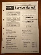 CLARION DRX6175, RDX615D AM/FM STEREO CD PLAYER ORIGINAL SERVICE REPAIR MANUAL
