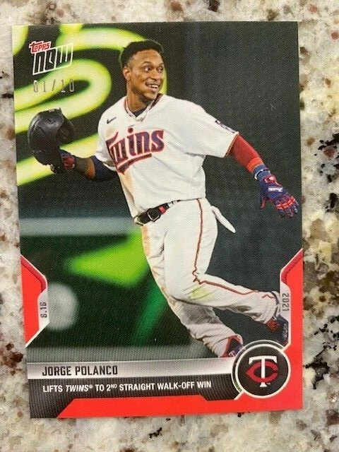 2021 TOPPS NOW RED PARALLEL CARD 01/10 MINNESOTA TWINS JORGE POLANCO #668 - Image 1 of 1