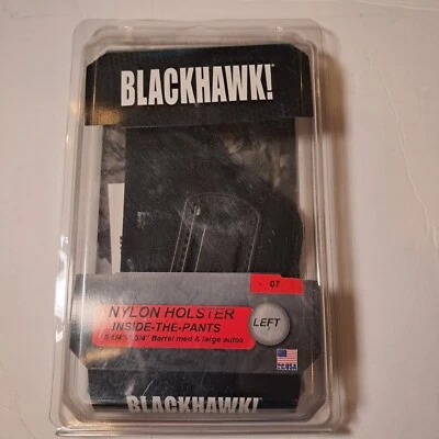 BLACKHAWK INSIDE-THE-PANTS HOLSTER SIZE 07 LEFT HAND 3 1/4" - 3 3/4" LARGE AUTOS - Image 1 of 3