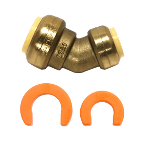 10 Pack XFITTING Push Fit 45 Degree Elbow, 3/4" x 1" with 2 Clips - Picture 1 of 1