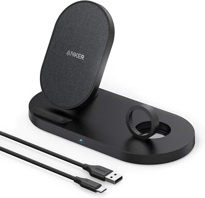 Anker Wireless Charging Station, PowerWave Sense 2-in-1 Stand with Watch Chargin - Image 1 of 4