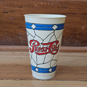 Vintage Pepsi Cola Soda Pop Plastic Collectors Cup 1970s Tiffany Beverage Glass - Picture 1 of 8