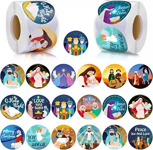 800 Stück Weihnachten Religiöse Aufkleber Weihnachten Krippe Sticker Jesus Sticker C - Bild 1 von 12