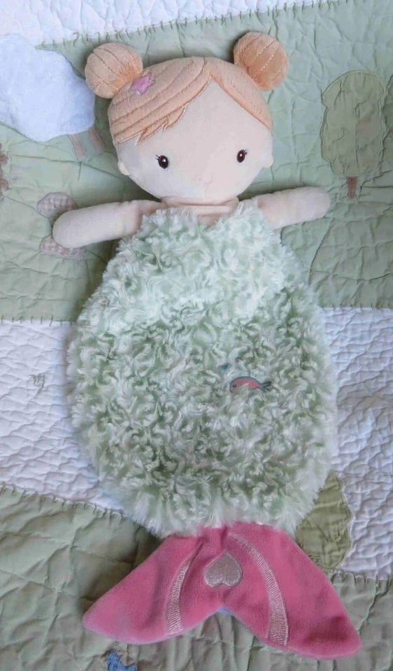Douglas Plush Mermaid Green Pink Flat Plush Girl Doll Toy EUC 20" - Image 1 of 2