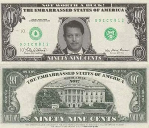 Fantasie Biljet billet - Owl Gore Embarressed States / cents 99 (A111) - Bild 1 von 1