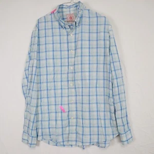 J Press Shirt Mens XL Business Casual Button Down Blue Plaid Long Sleeve - Picture 1 of 7