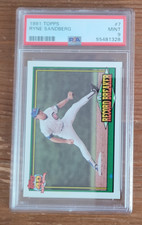 1991 Topps #7 Ryne Sandberg Record Breaker PSA 9 Chicago Cubs