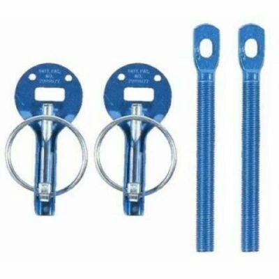 Sparco 01606AA Hood Pins Hairpin Style Steel Blue Anodized Pair - Image 1 of 3