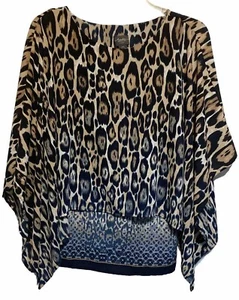 Chicos Travelers Collection Size 0 Animal Snake Ombre Print Layered Top - Picture 1 of 5