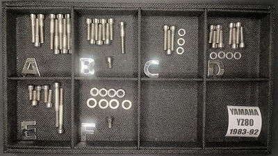 Juego de tornillos de perno de motor de acero inoxidable pulido Yamaha YZ80 1983-1992 Foto 1 de 4