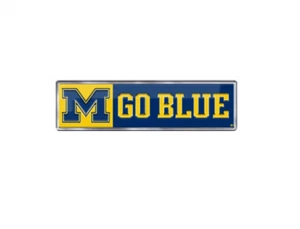 New NCAA Michigan Wolverines Aluminum Color 3D Embossed Sticker Decal Emblem - Picture 1 of 3