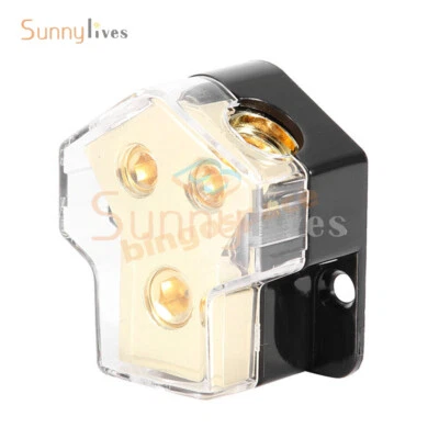 Car Audio Power Amplifier Splitter 1*0GA In 2*4GA Out 2Way Distribution Block - Image 1 of 4