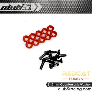 3mm Countersunk Washer for Redcat Fusion ( Aluminum, 10 pcs Red w/ Hardware) - Picture 1 of 5