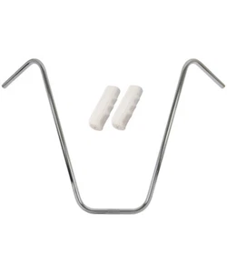 OG Lowrider Handlebar V 25" 22.2mm Chrome & Grips Cruiser 3760BN 115mm White - Picture 1 of 1
