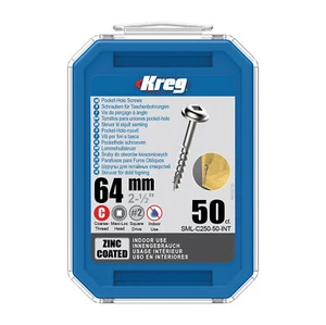 Kreg Taschenlochschrauben SML-C250-50 64 mm 2-1/2" Grobgewinde Maxi-Loc #2 Antrieb - Bild 1 von 1