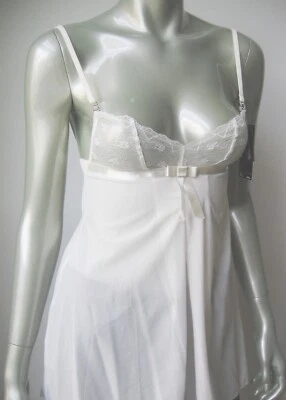 A428C Elle Macpherson NEW E10-542B Bridal Boudoir French Lace Chiffon Babydoll - Image 1 of 4