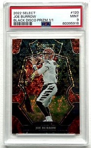 2022 Panini Select Black Disco Prizm Joe Burrow 1/1 PSA 9 MINT Bengals RARE 🏈🔥