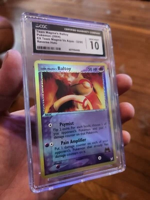 (POP 5) CGC 10 PRISTINE Team Magma's Baltoy 32/95 Reverse Holo Pokemon Card EX - Image 1 of 4