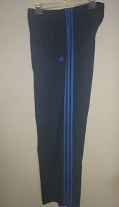 Adidas 3 Stripes Men's Medium Sweatpants Straight Leg Workout Climalite Blue - Picture 1 of 8