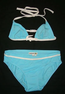 LACOSTE Adeline BIKINI Set Swimsuit ALLIGATOR CROCODILE Summer Beach Top Bottom - Picture 1 of 6
