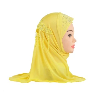 2-6Y Girls Kids Hijab Turban Amira Head Cover Wrap Shawls Islamic Headscarf Arab - Picture 1 of 302