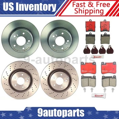 Kit freno delantero trasero Brembo rotores pastillas cerámicas para Mercedes-Benz C230 2004-2007 Foto 1 de 4