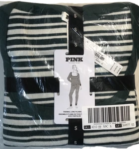 Victoria's Secret Damen Thermo Long Pyjama Set Small weiß grün Streifen NEU - Bild 1 von 5